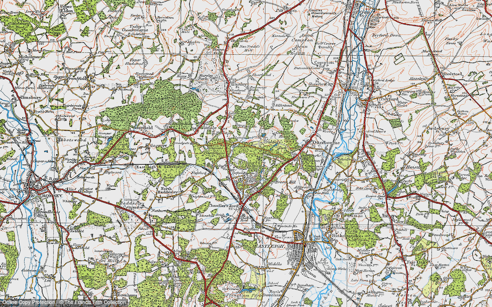 Old Map of Hiltingbury, 1919 in 1919