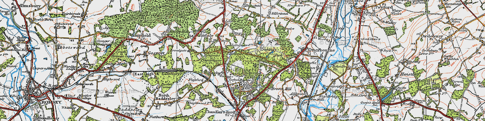 Old map of Hiltingbury in 1919