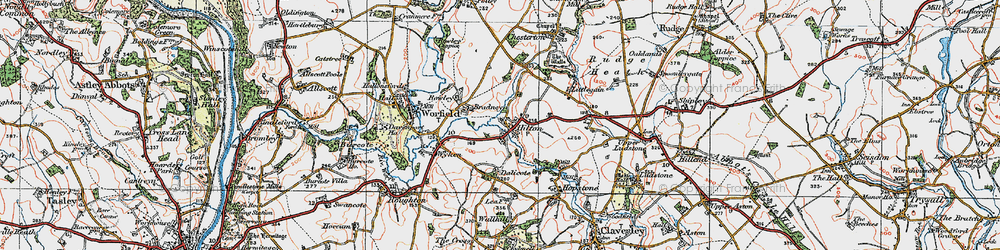 Old map of Hilton in 1921