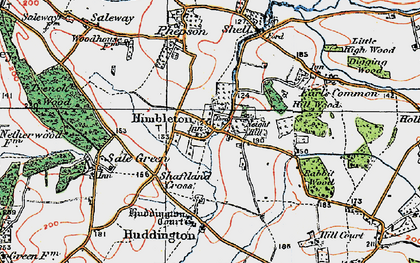Old map of Himbleton in 1919
