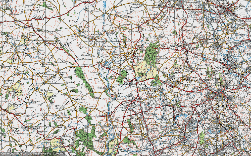 Old Map of Himley, 1921 in 1921