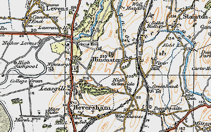 Old map of Levens Park in 1925