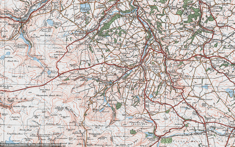 Old Map of Hinchliffe Mill, 1924 in 1924