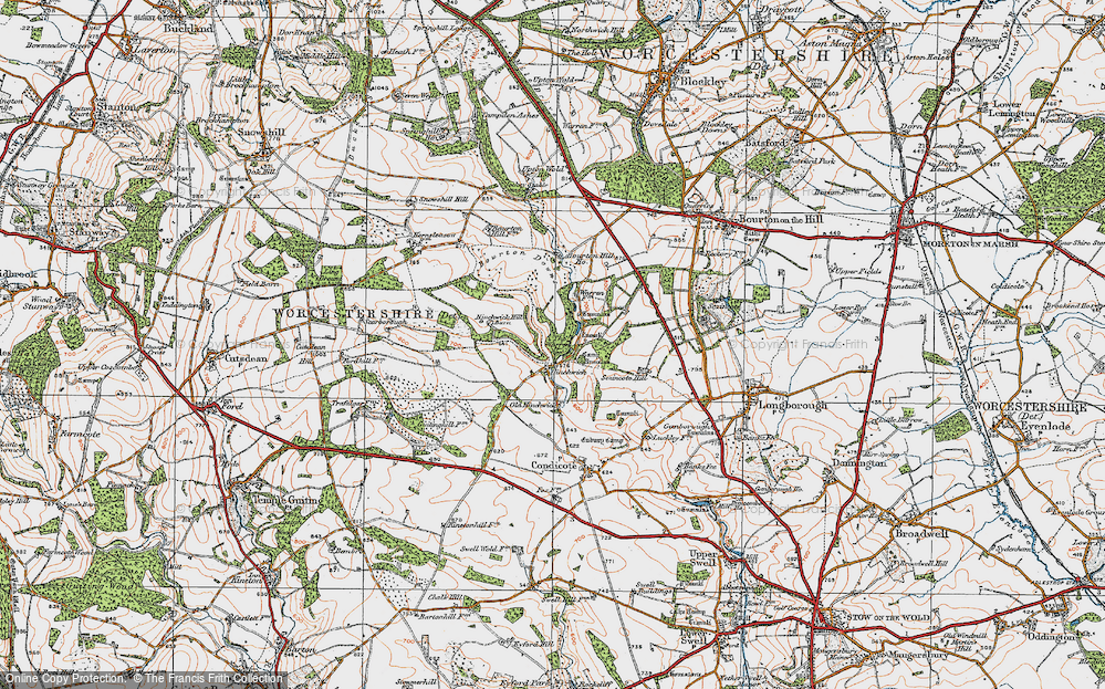 Old Map of Hinchwick, 1919 in 1919