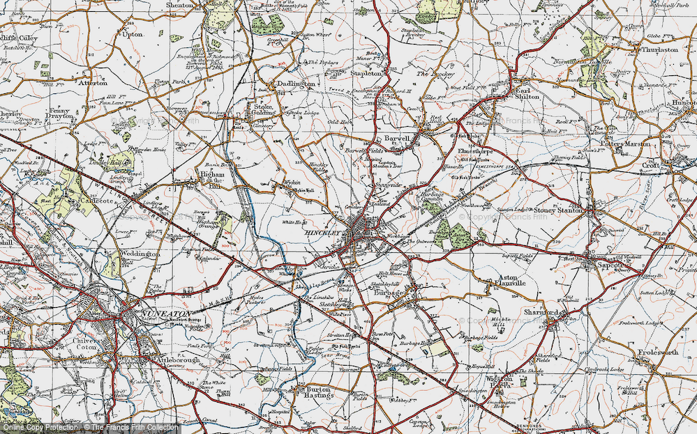 Old Map of Hinckley, 1921 in 1921