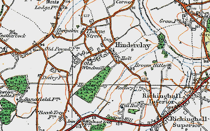 Old map of Hinderclay in 1920