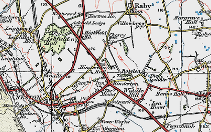 Old map of Ashfield Hall in 1924