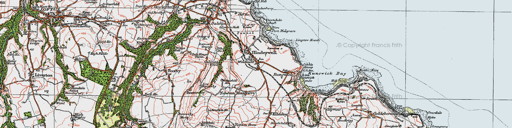 Old map of Hinderwell in 1925
