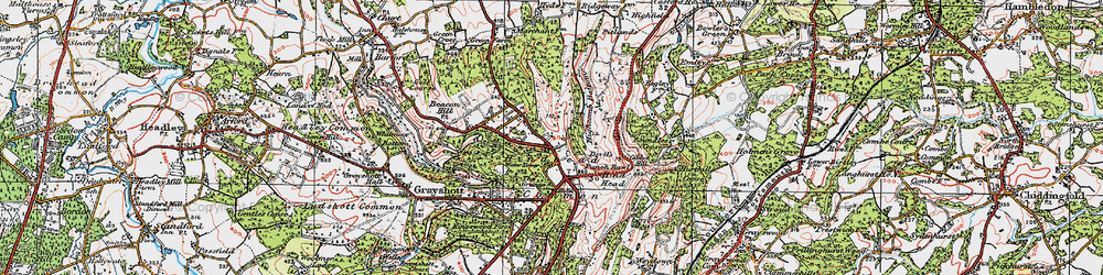 Old map of Hindhead in 1919