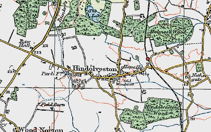 Old map of Hindolveston in 1921