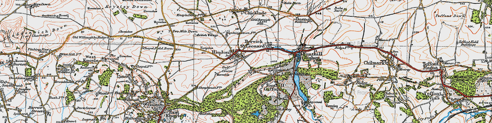 Old map of Hindon in 1919