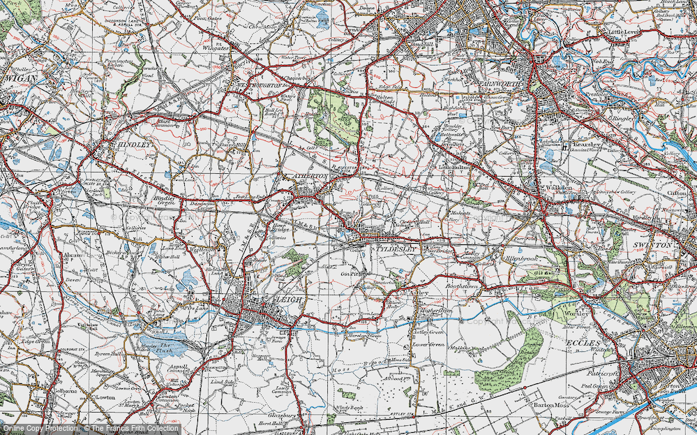 Old Map of Hindsford, 1924 in 1924