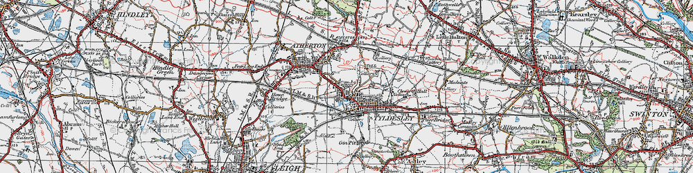 Old map of Hindsford in 1924