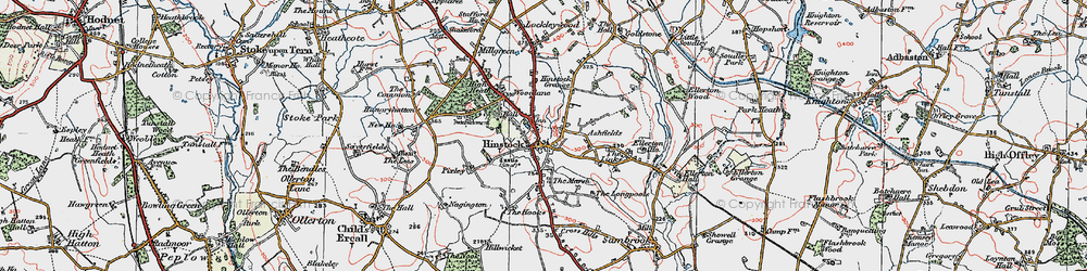 Old map of Hinstock in 1921