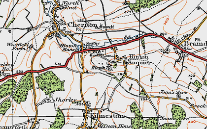 Old map of Hinton Ampner in 1919