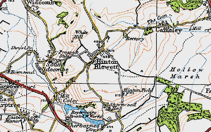 Old map of Hinton Blewett in 1919