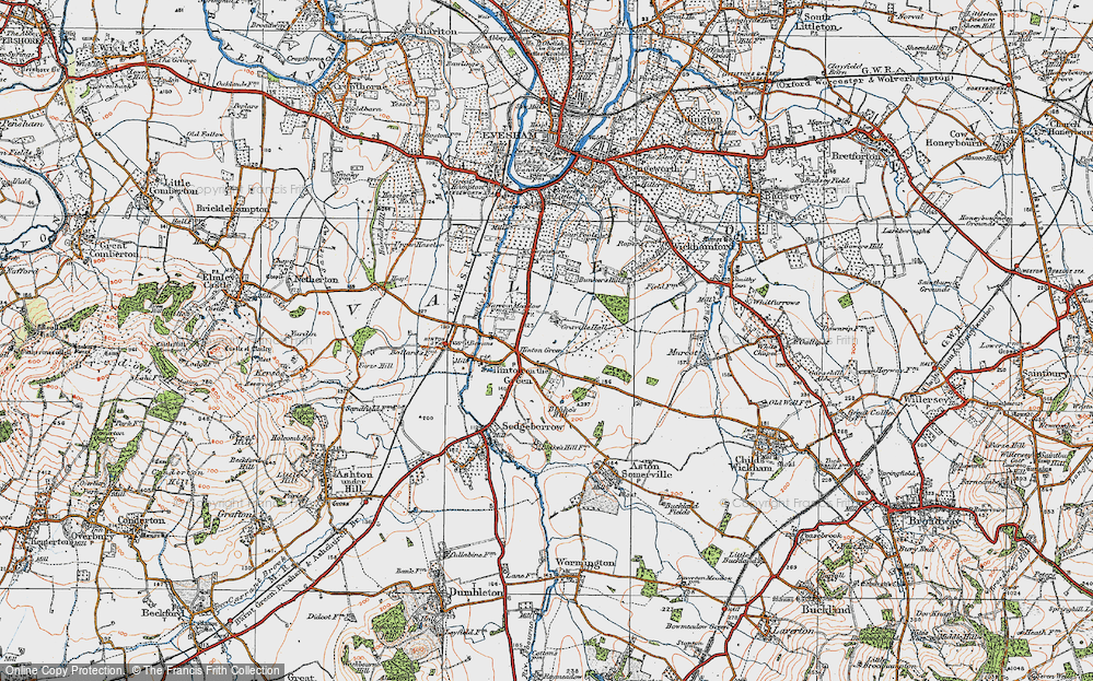 Old Map of Hinton Cross, 1919 in 1919