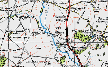 Old map of Hinton Parva in 1919