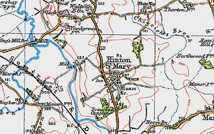 Old map of Hinton St Mary in 1919