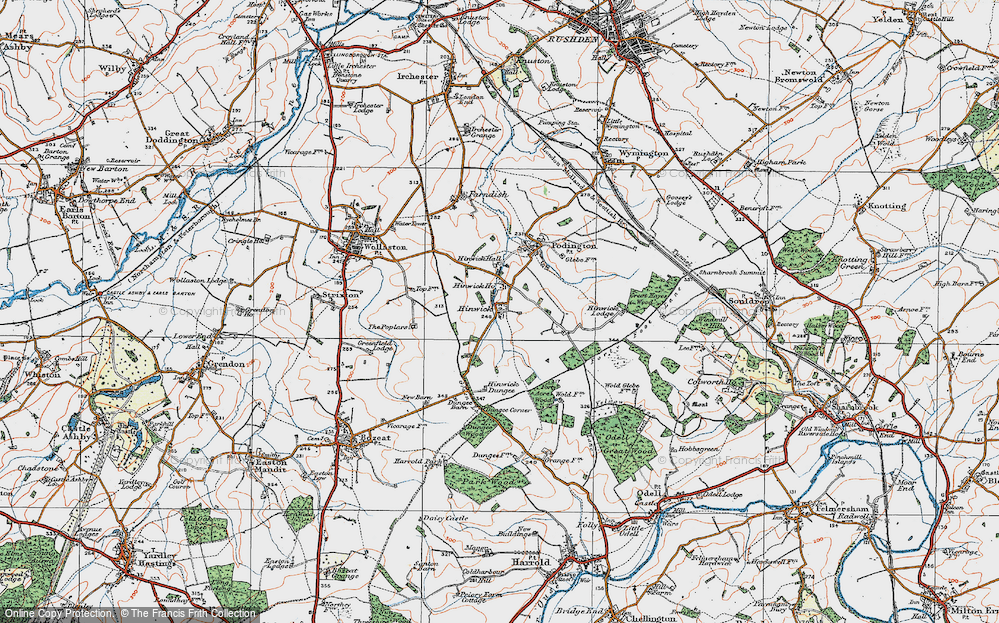 Old Map of Hinwick, 1919 in 1919