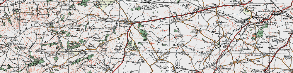 Old map of Wigley in 1921