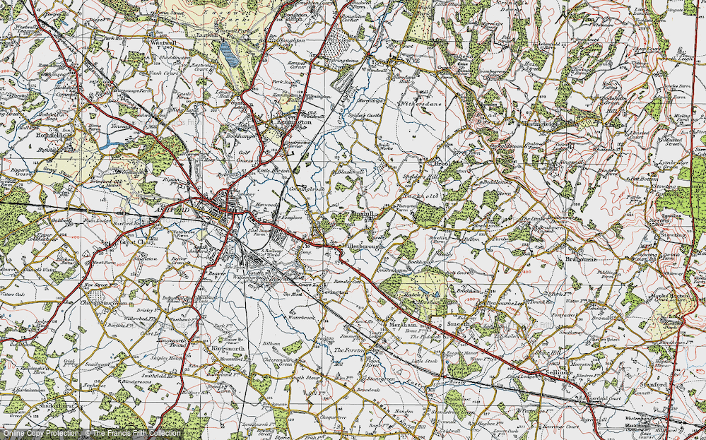 Old Map of Hinxhill, 1921 in 1921