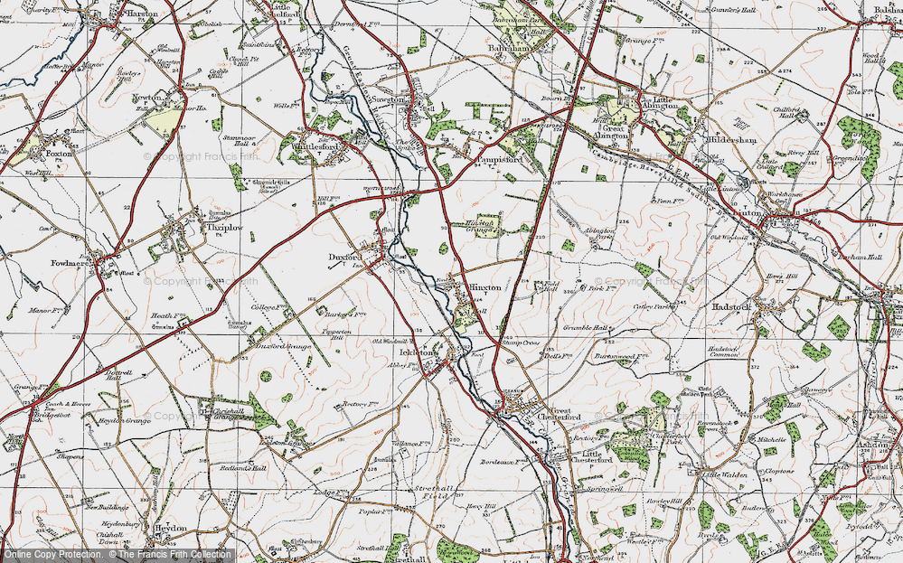 Old Map of Hinxton, 1920 in 1920
