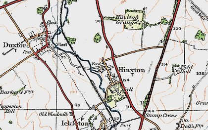 Old map of Hinxton in 1920