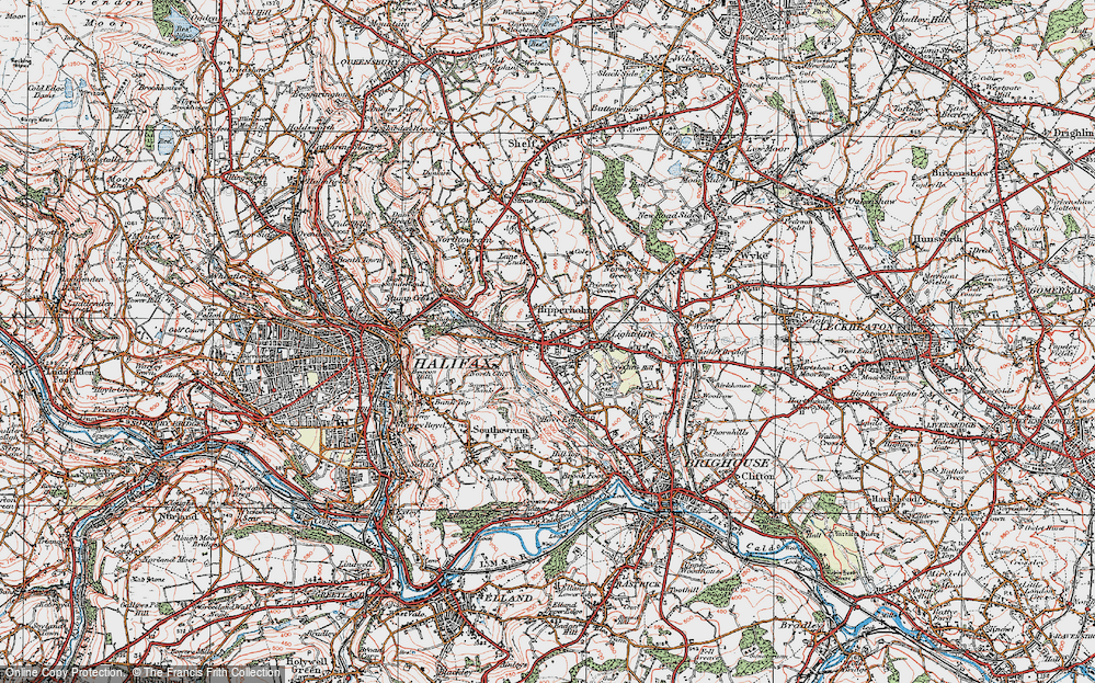 Old Map of Hipperholme, 1925 in 1925