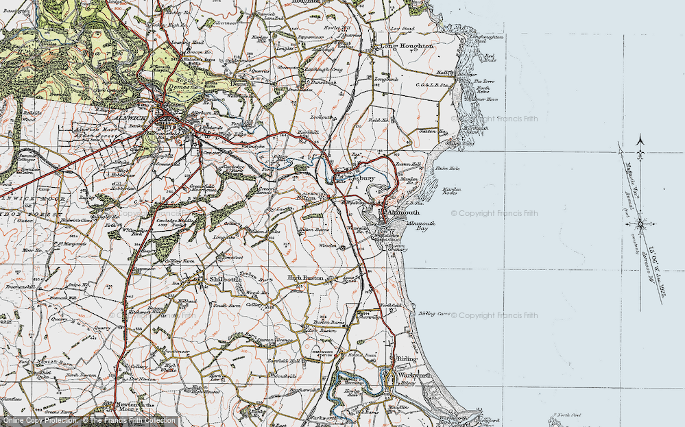 Old Map of Hipsburn, 1925 in 1925