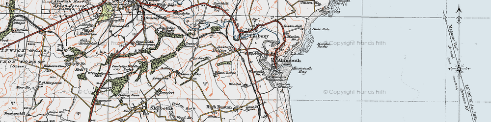 Old map of Hipsburn in 1925
