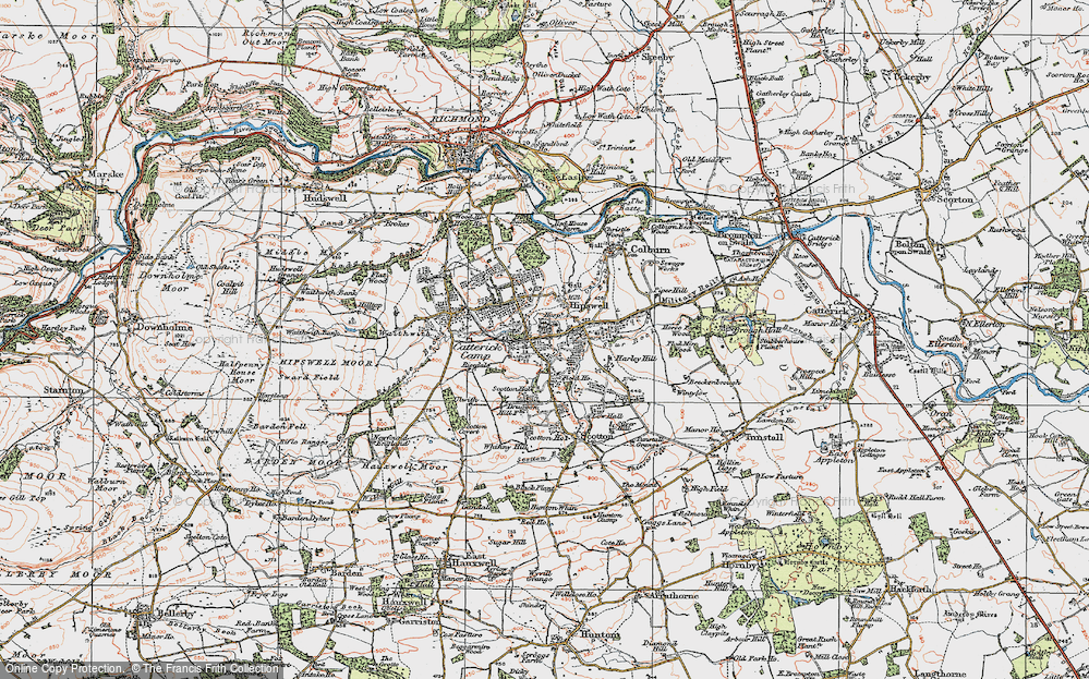 Old Map of Hipswell, 1925 in 1925