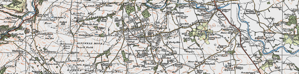 Old map of Hipswell in 1925