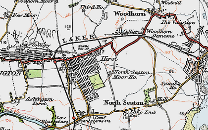 Old map of Hirst in 1925