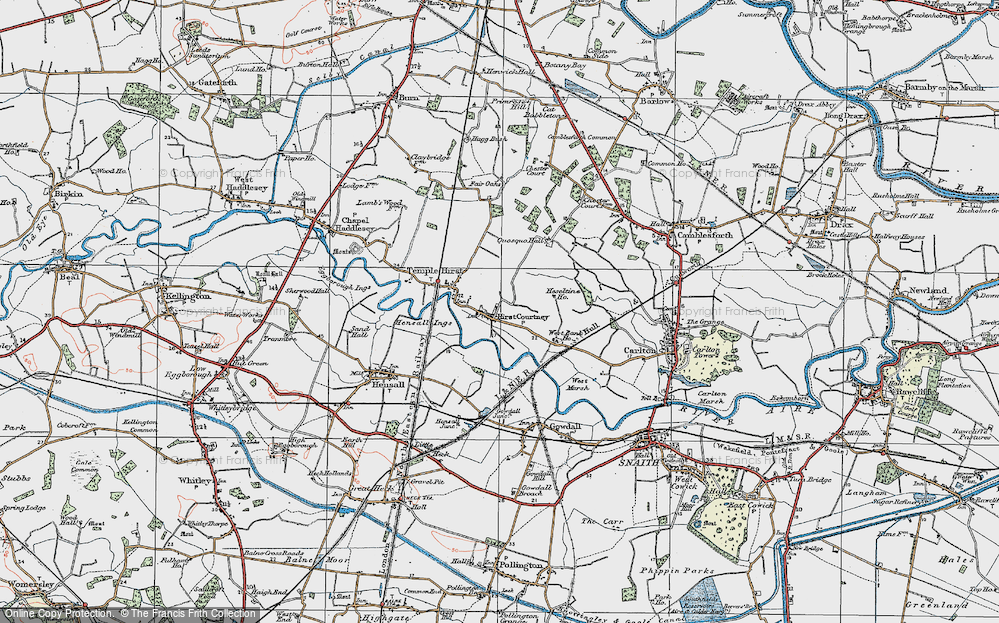 Old Map of Hirst Courtney, 1924 in 1924