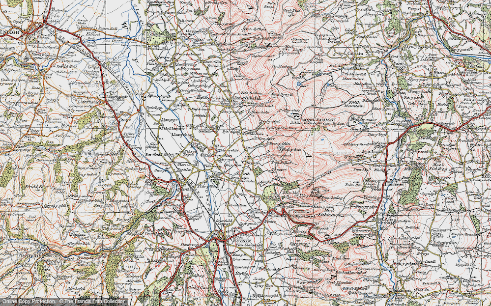 Old Map of Hirwaen, 1924 in 1924