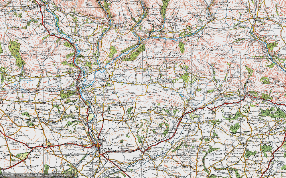 Old Map of Hirwaun Common, 1922 in 1922
