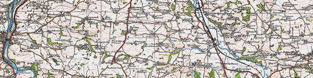 Old map of Hiscott in 1919