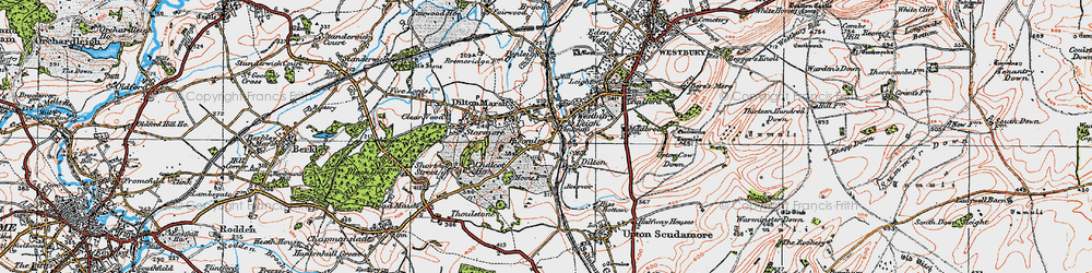 Old map of Hisomley in 1919