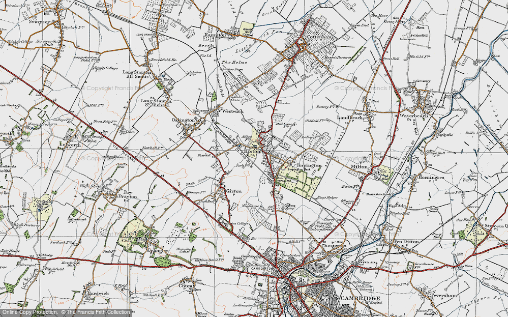 Old Map of Histon, 1920 in 1920