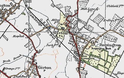 Old map of Histon in 1920