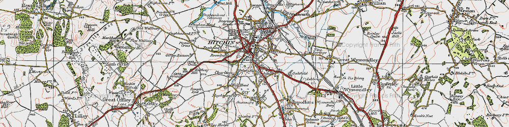 Old map of Hitchin Hill in 1919