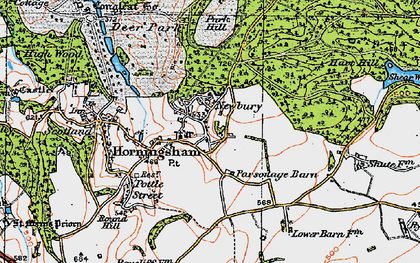 Old map of Hitcombe Bottom in 1919