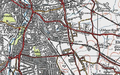 Old map of Hither Green in 1920