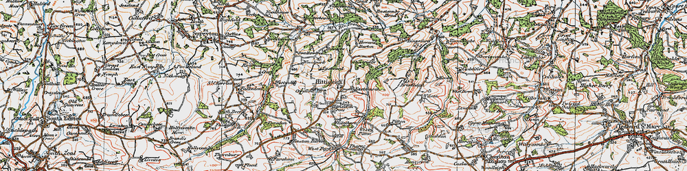 Old map of Hittisleigh in 1919