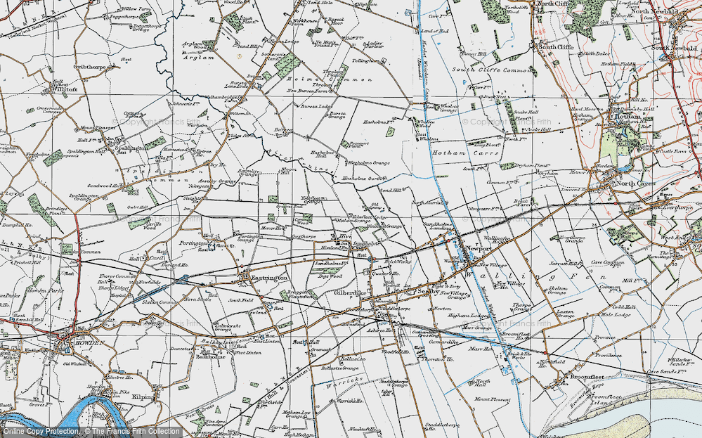 Old Map of Historic Map covering Blacktoft Grange in 1924