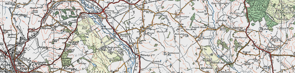 Old map of Hixon in 1921