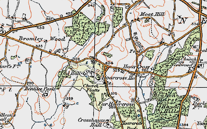 Old map of Hoar Cross in 1921
