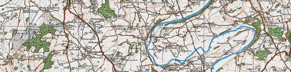Old map of Hoarwithy in 1919