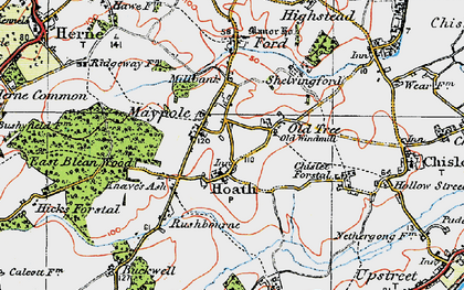 Old map of Hoath in 1920